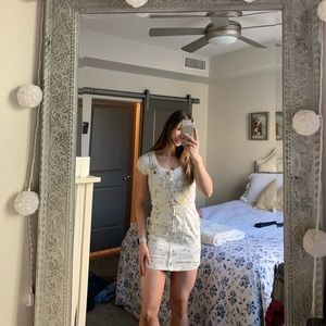 White Floral Overall Dress